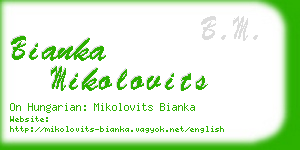 bianka mikolovits business card